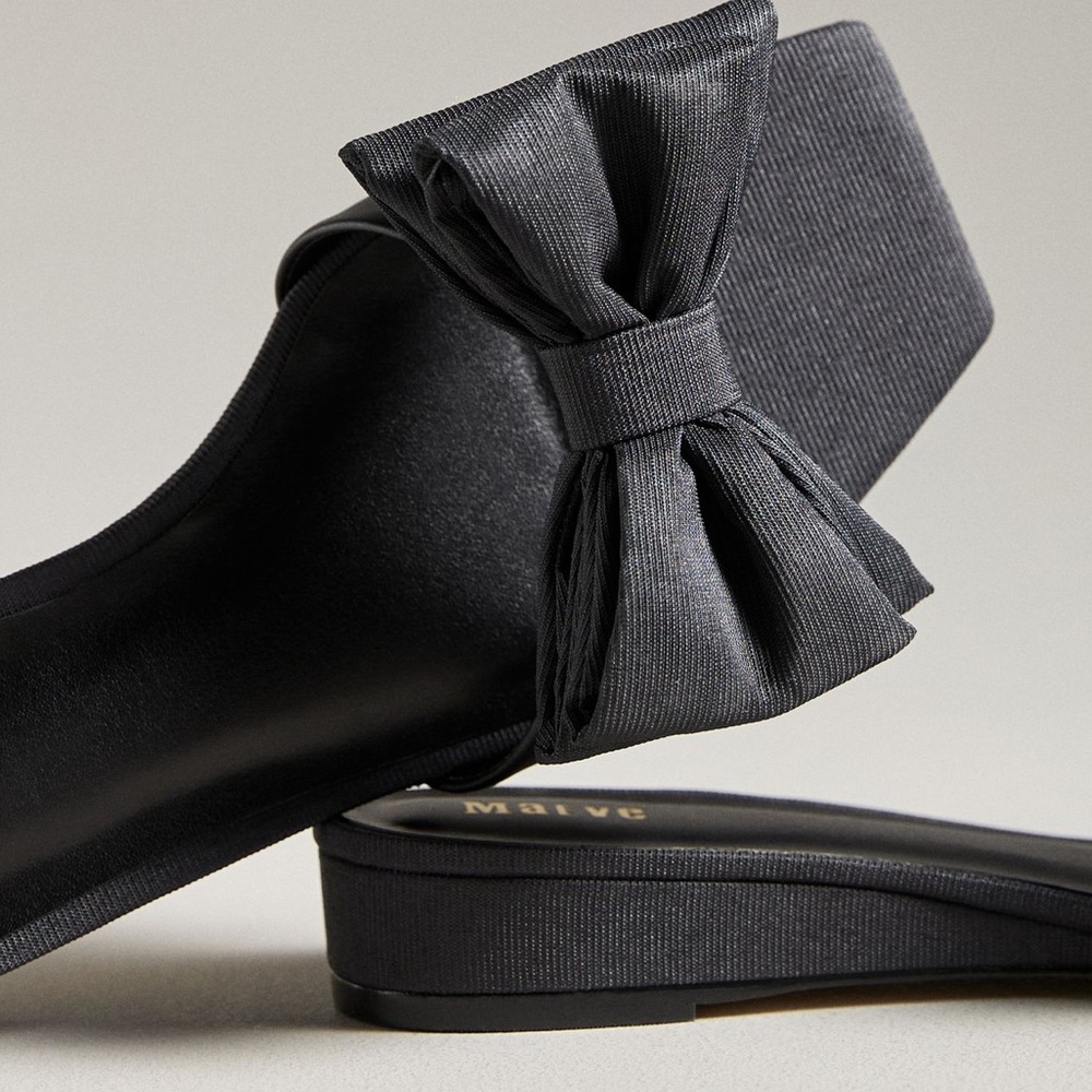 Maeve Black Bow Flats